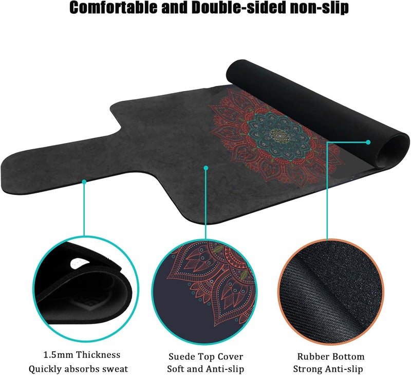 WEYOND Non-Slip Pilates Reformer Mat Cover for Pilates Reformer Machine Equiment Extra Thick 1.5mm, 39 * 24inch,Mandala Flower Pantern - Image 4